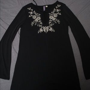 Floral and Black Dress